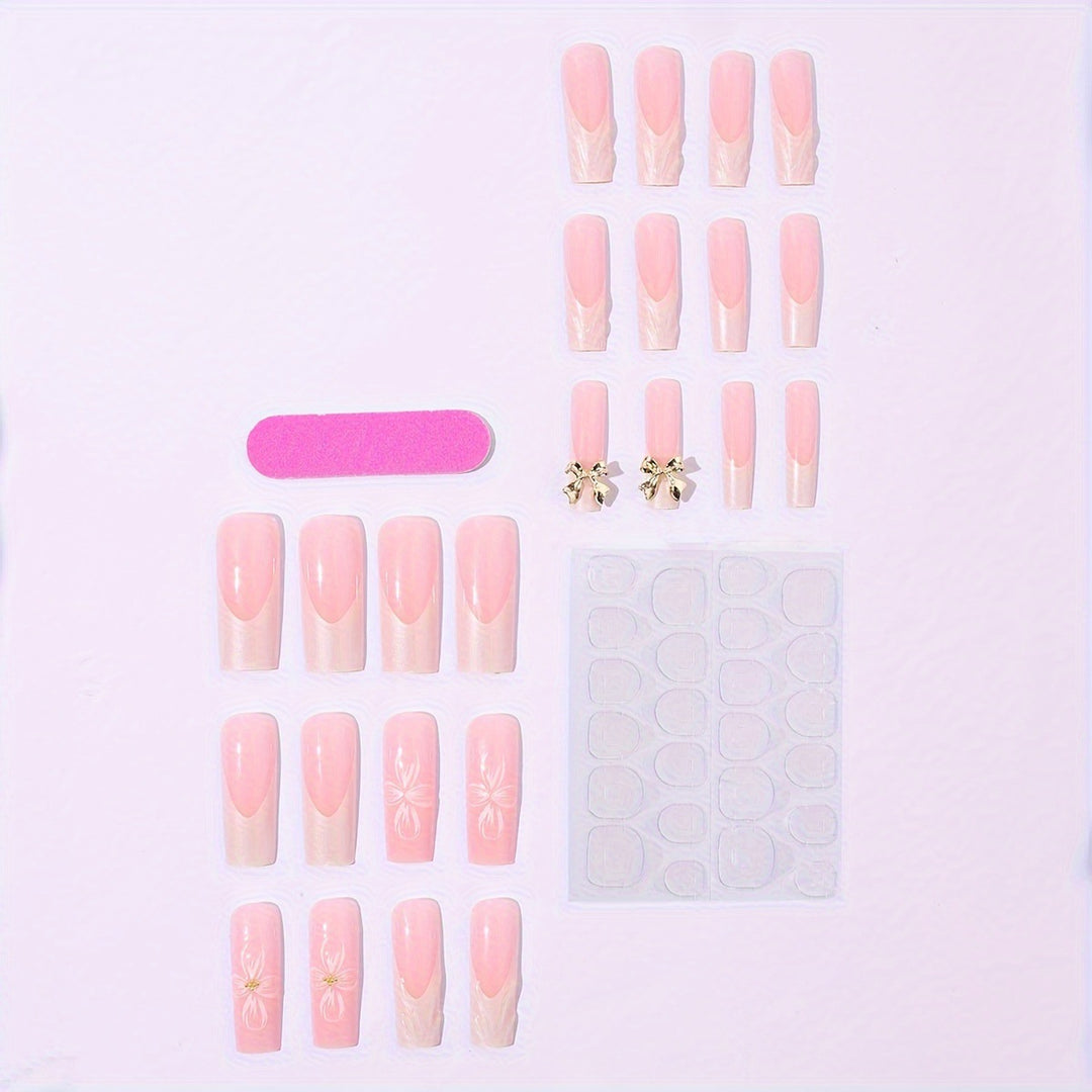 Artificial nail set with floral details Bowlift
