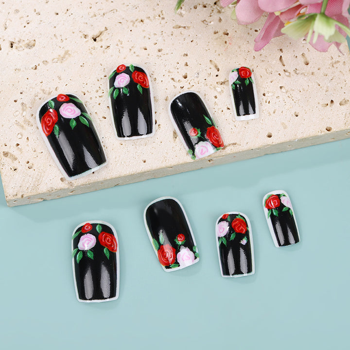 Artificial nails in floral vintage design Bowlift