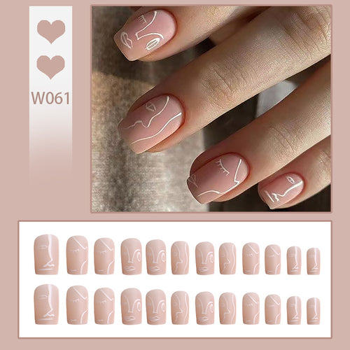 Artificial nails with abstract face design Bowlift