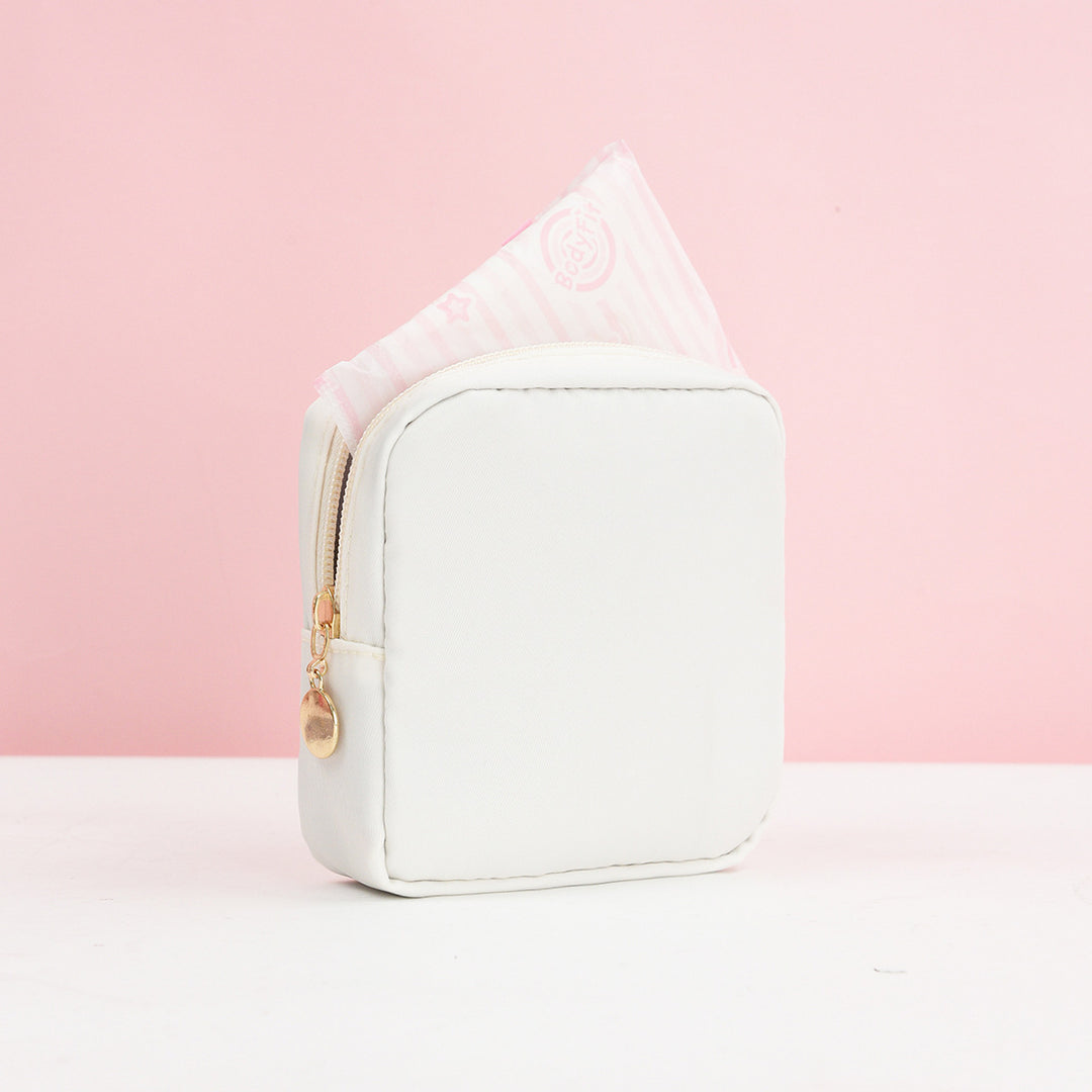 Cosmetic storage bag with fine stripe pattern Bowlift