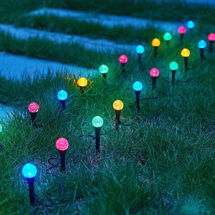 Crescent Moon Solar Garden Stake Lights Bowlift