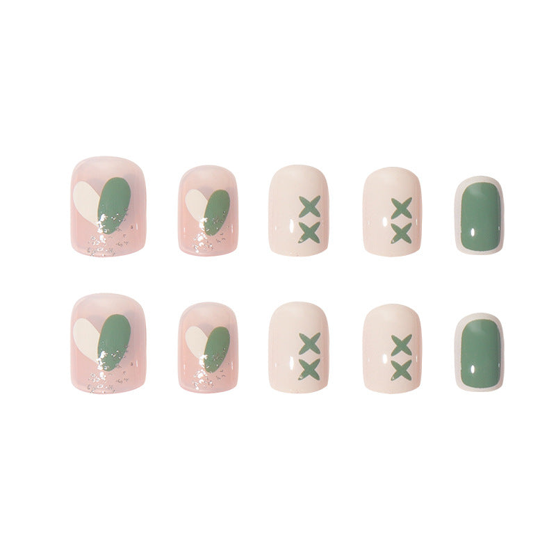 Artistic Press-On Nails with Botanical Design Bowlift