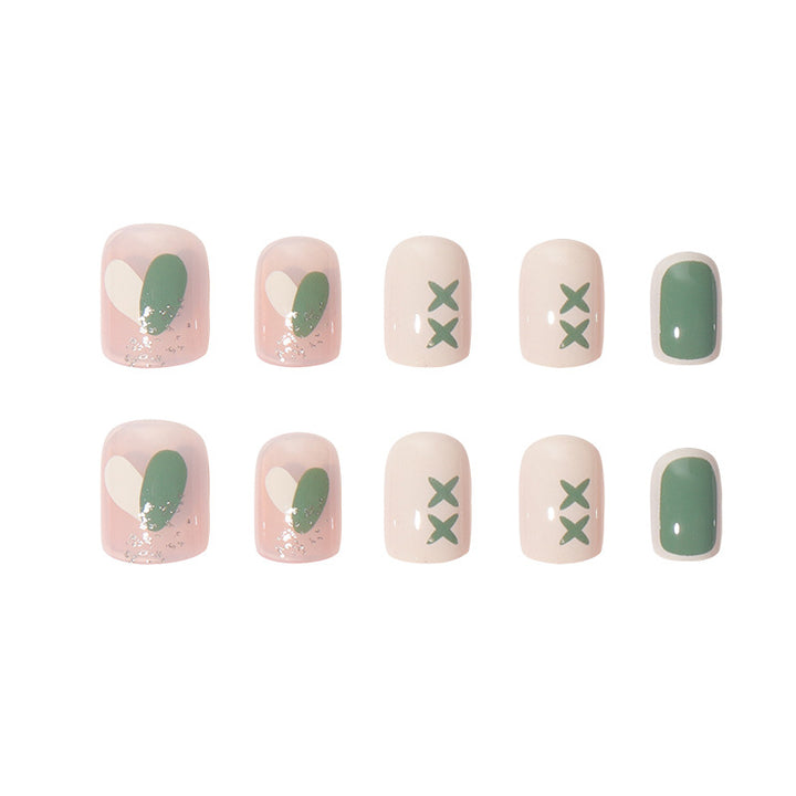 Artistic Press-On Nails with Botanical Design Bowlift