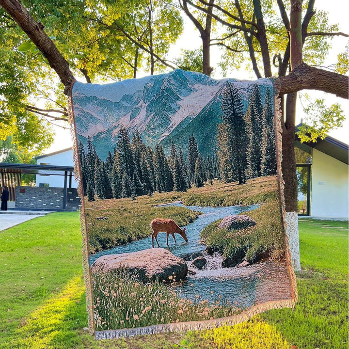 Scenic Nature Woven Throw Blanket
