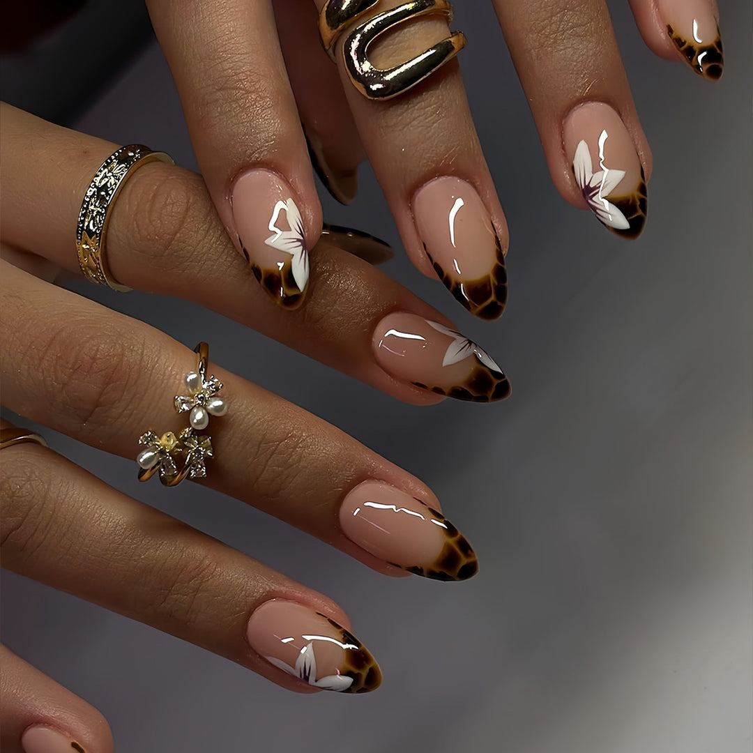 Artistic Floral Ombre Press-On Nails Bowlift