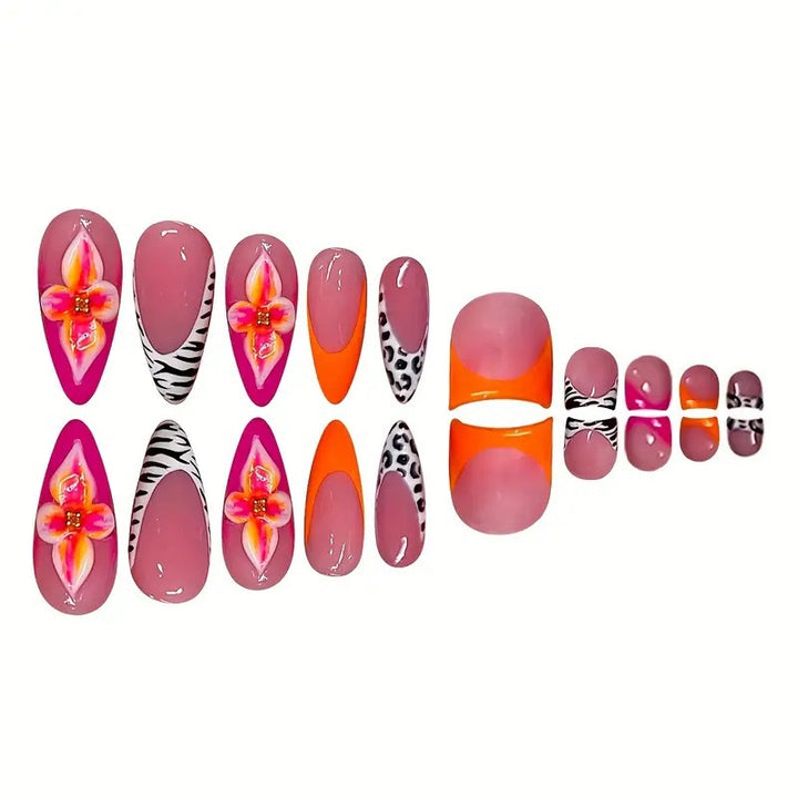 Artistic Floral Nail Design Set Bowlift