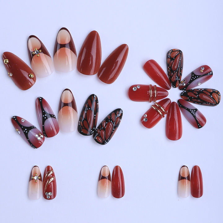 Artificial Nails with Luxurious Decorations Bowlift