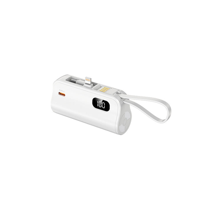 Portable power bank with integrated cables and LED display Bowlift