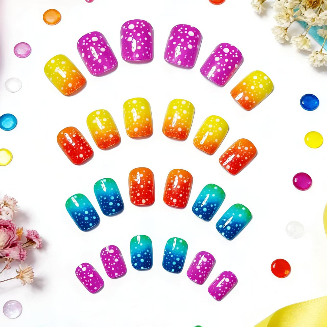 Vibrant Gradient Nail Art Bowlift
