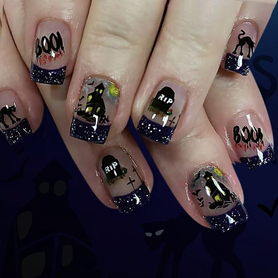 Artistic Halloween Themed Nail Art Bowlift