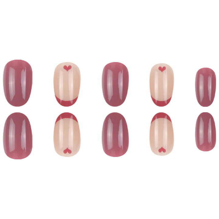 Creative Heart-Design Press-On Nails Bowlift
