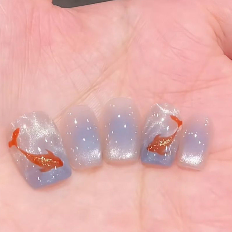 Glamorous Press-On Nail Set with Decorative Gemstone Accents Bowlift