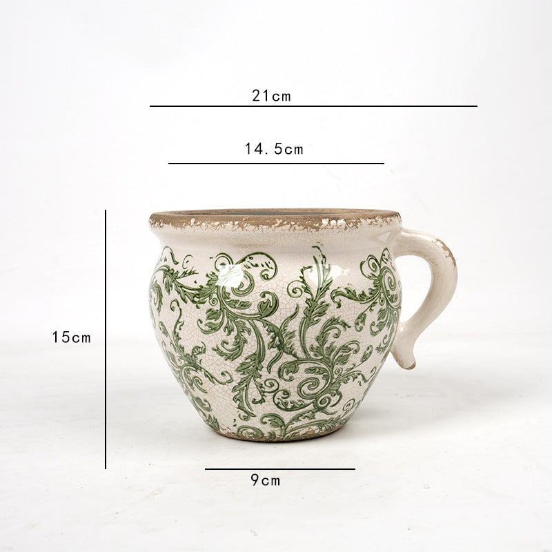 Decorative ceramic pot with floral pattern Bowlift