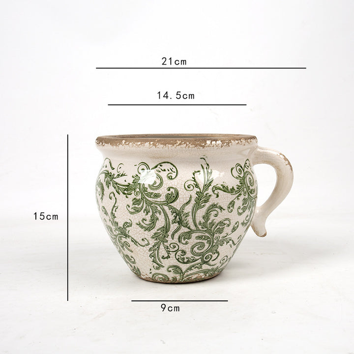 Decorative ceramic pot with floral pattern Bowlift