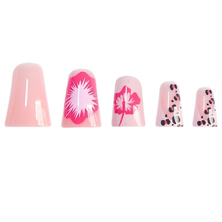Floral-Decorated Press-On Nail Set Bowlift