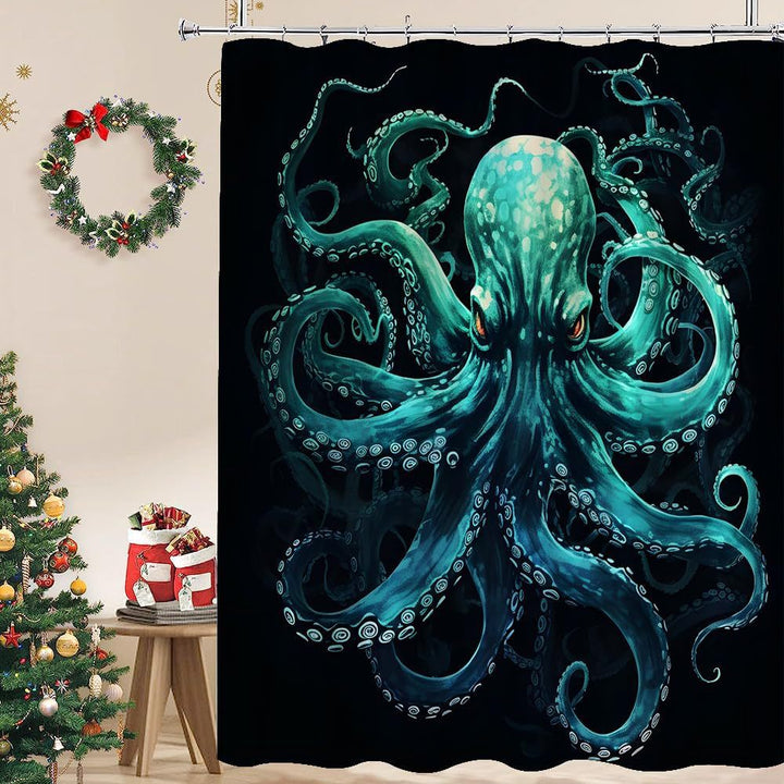 Ocean-Themed Art Shower Curtain Bowlift
