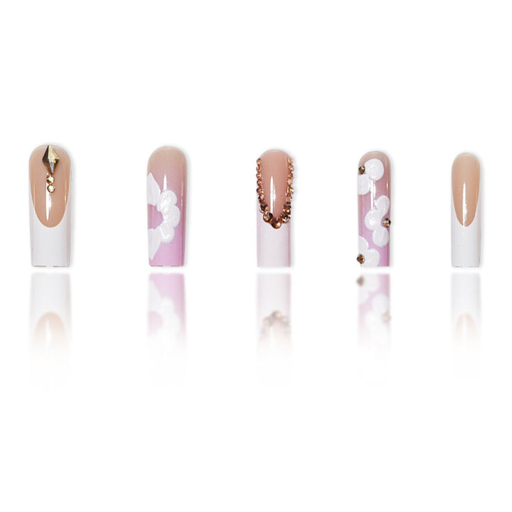 Extravagant Floral Press-On Nail Extensions Bowlift