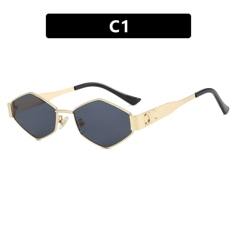 Women's hexagonal designer sunglasses with innovative metal frame Bowlift