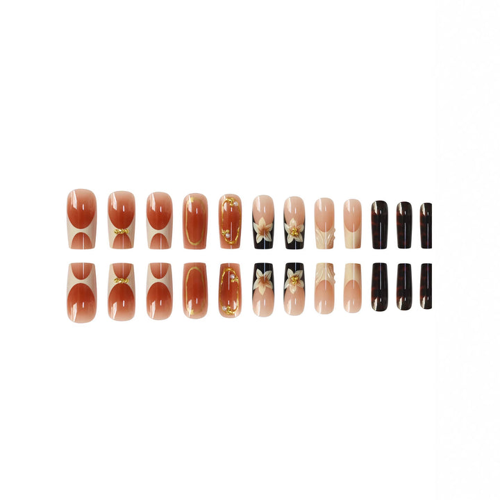 Decorative Patterned Press-On Nail Extensions Bowlift