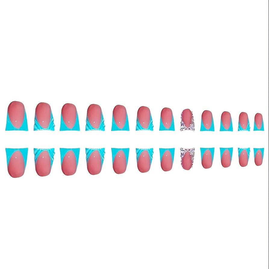 Decorative Crystal-Embellished Press-On Nails Bowlift