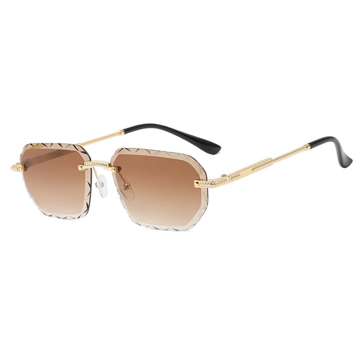 Women's geometric sunglasses with mirrored lenses and sturdy frame Bowlift