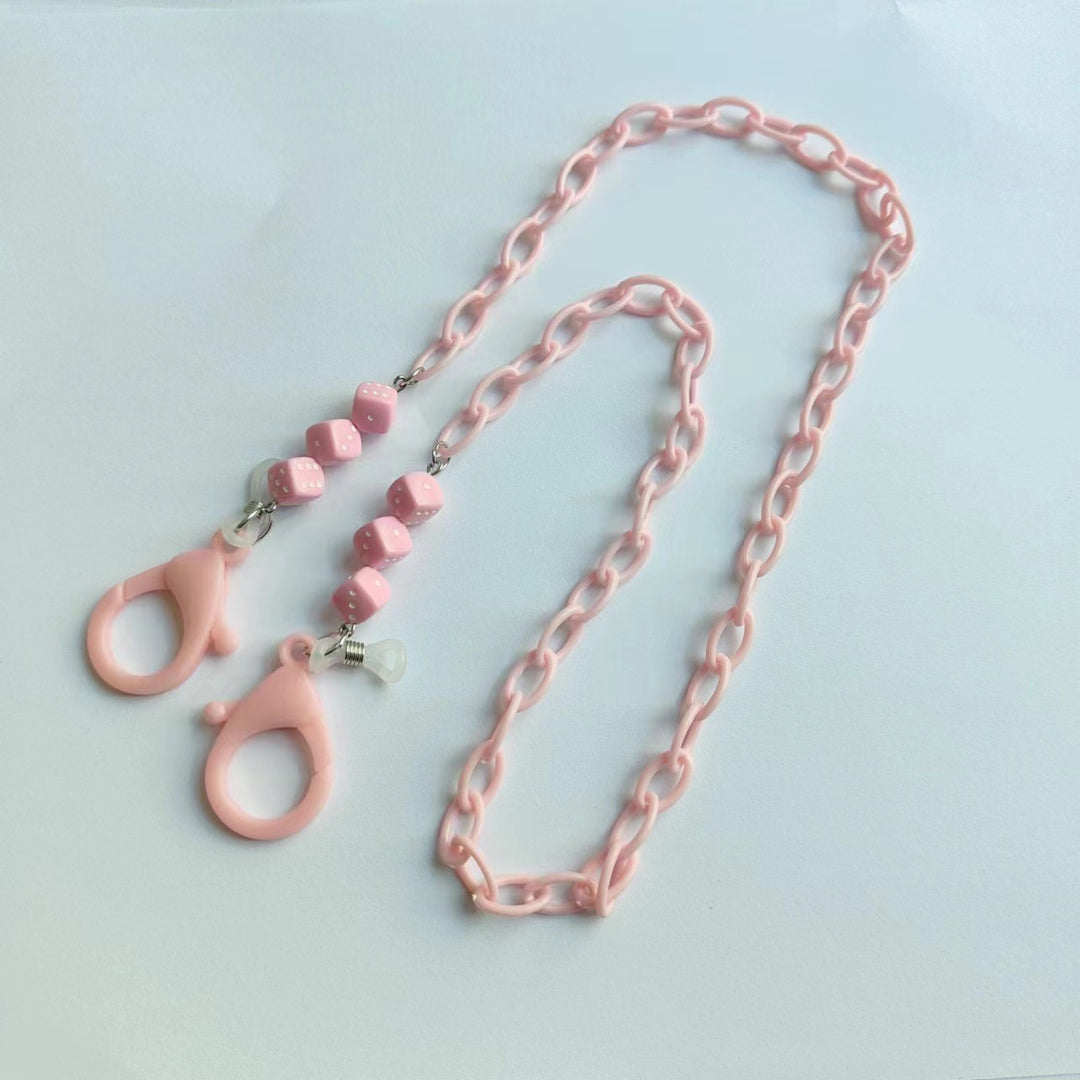Fashionable glasses holder chain made of plastic with colorful beads Bowlift