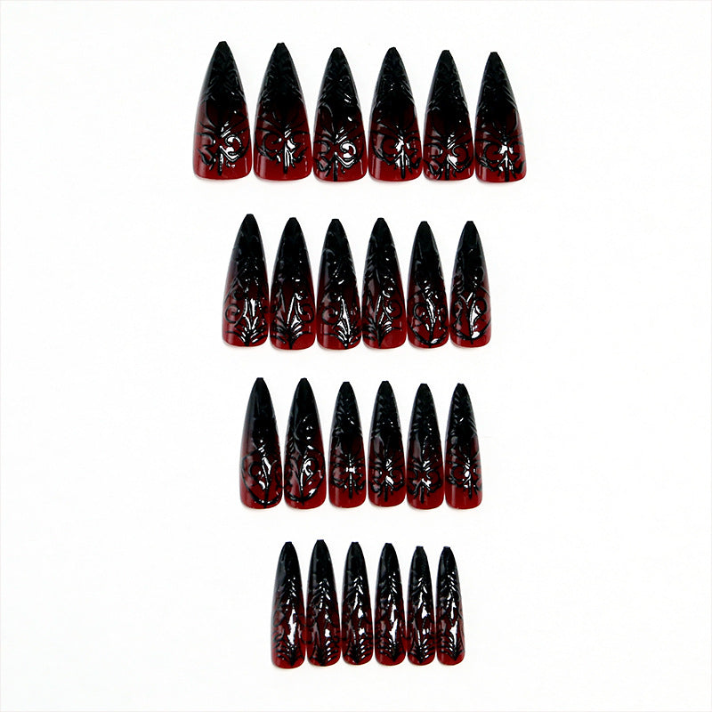 Artificial Nail Set with Elegant Floral Design Bowlift