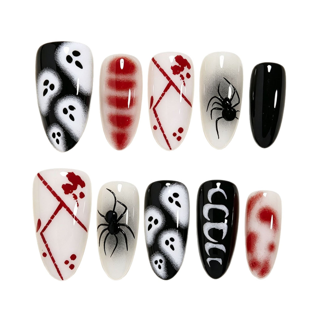 Halloween-Themed Artistic Press-On Nails Bowlift