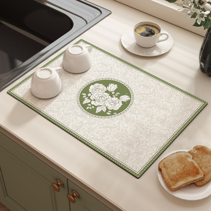 Decorative Floral Kitchen Counter Mat
