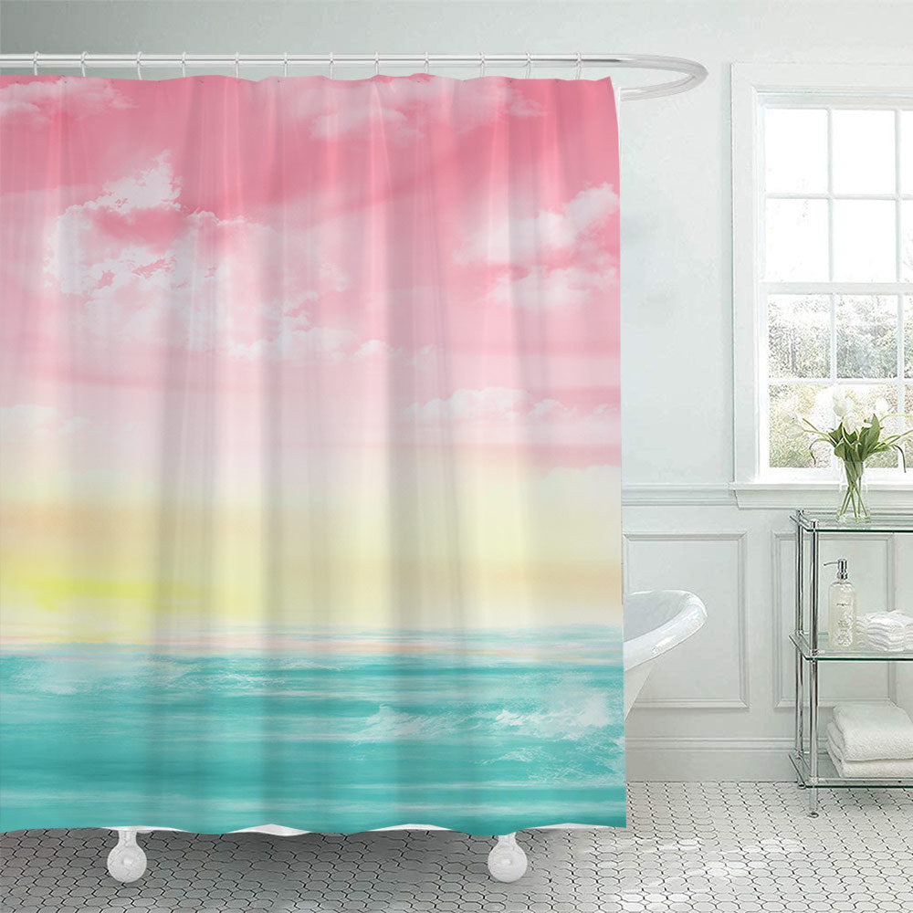 Scenic Beach-Themed Shower Curtain Bowlift