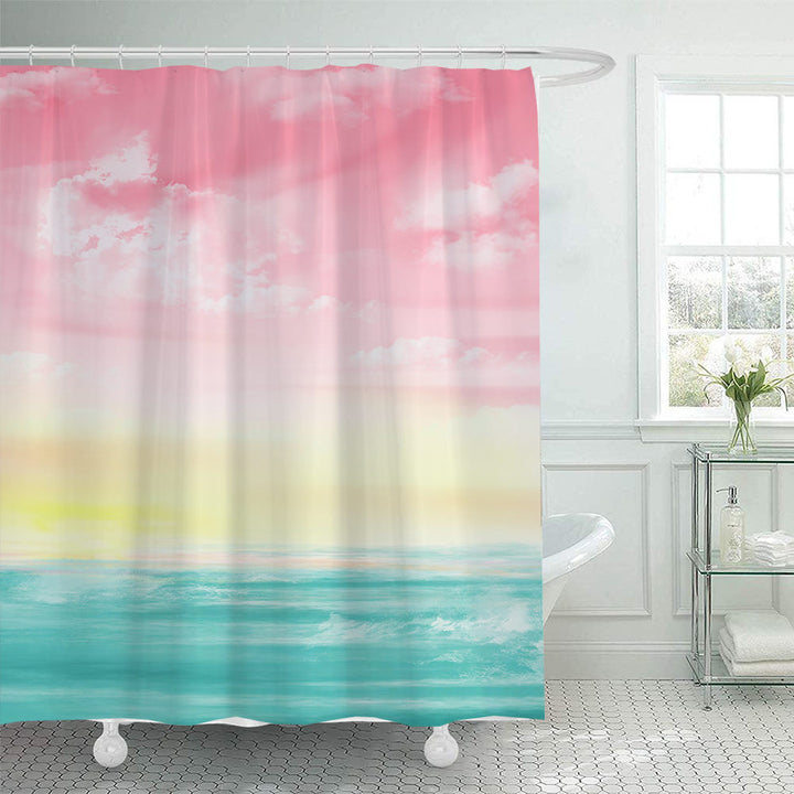 Scenic Beach-Themed Shower Curtain Bowlift