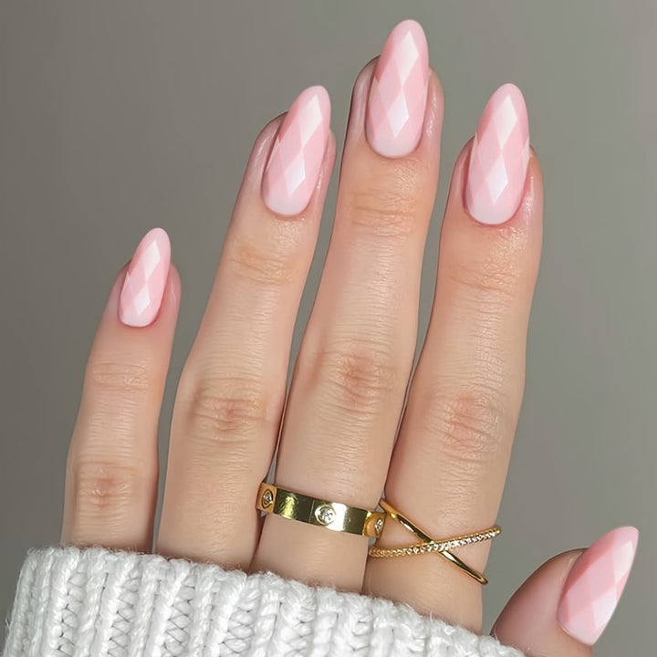Diamond-Shaped Glossy Nail Extensions Bowlift