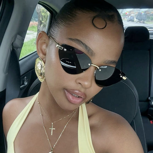 Women elegant Cat-Eye sunglasses with ultra-light metal frame Bowlift
