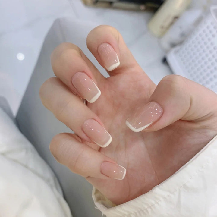 Elegant Nail Extensions with French Tip Bowlift