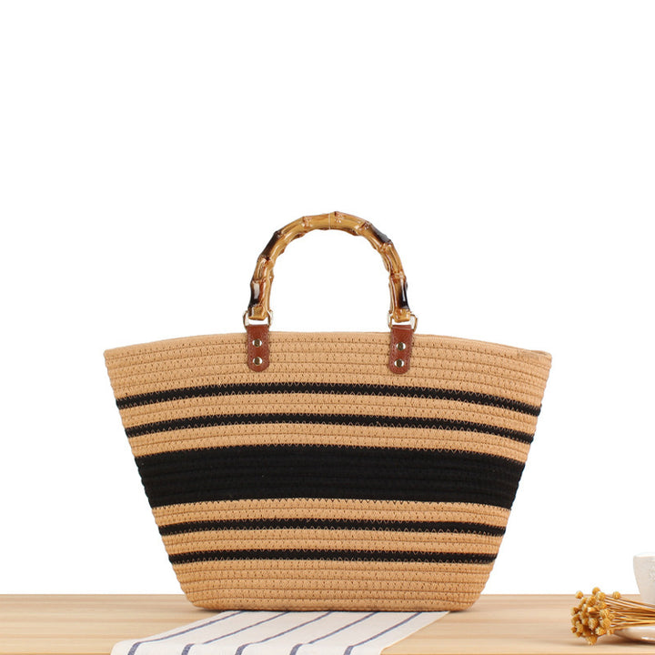 Elegant basket bag with bamboo handles Bowlift