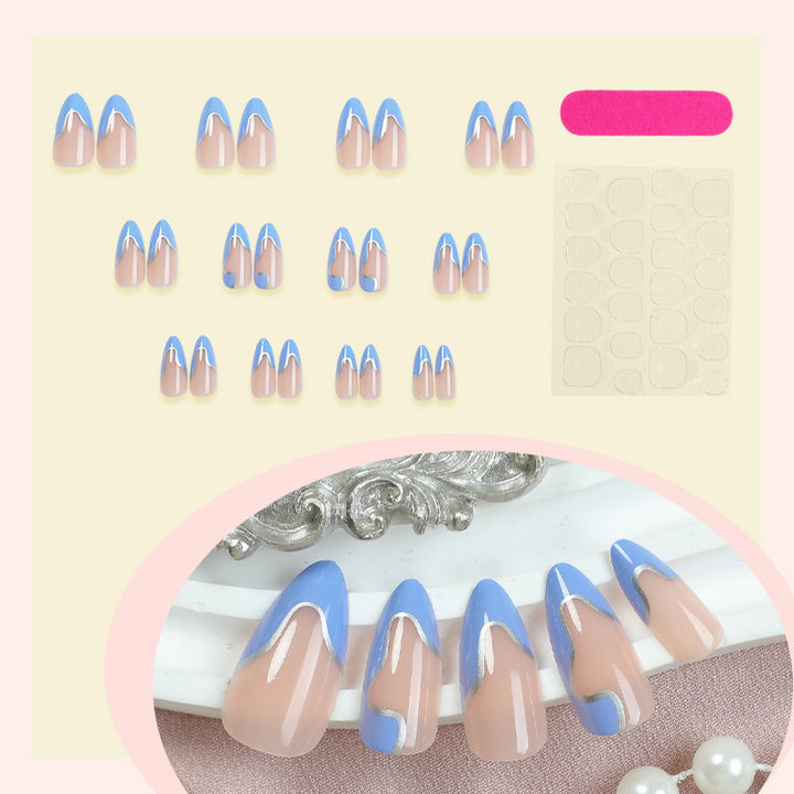 Artistic Press-On Nail Set with Modern Abstract Design Bowlift
