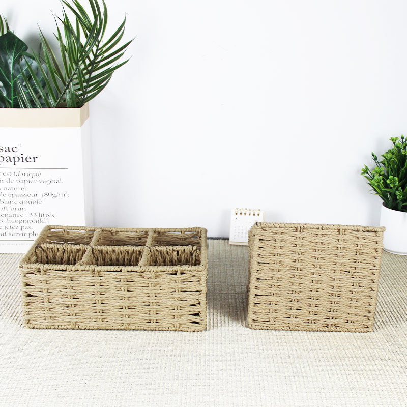 Multi-Sectional Woven Storage Basket Bowlift