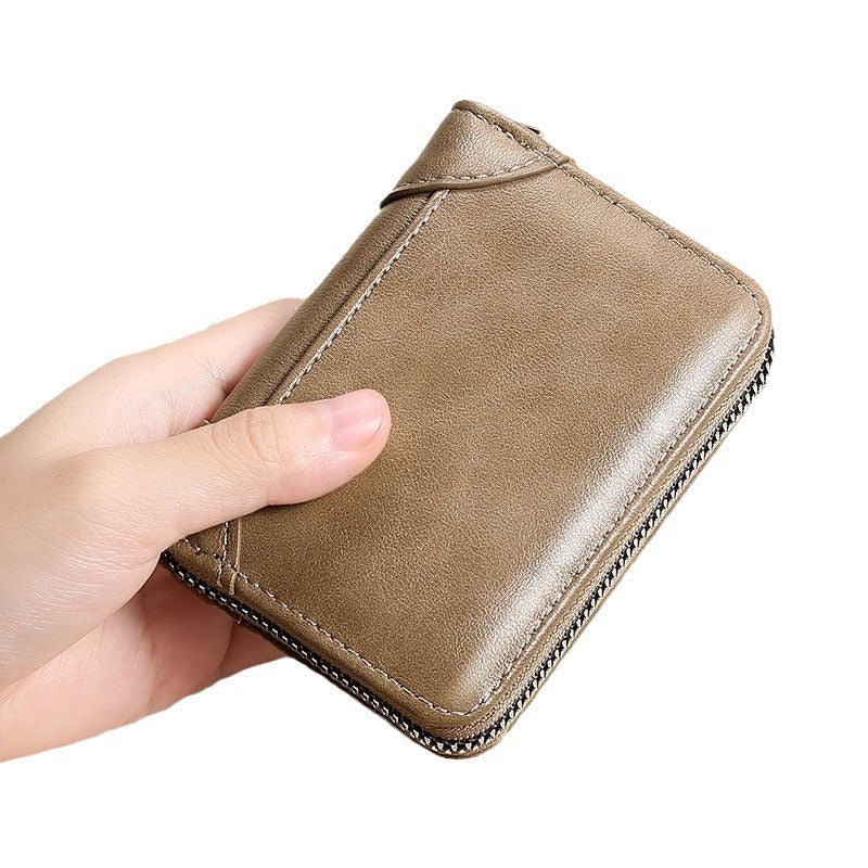 Premium Leather Zippered Wallet Bowlift