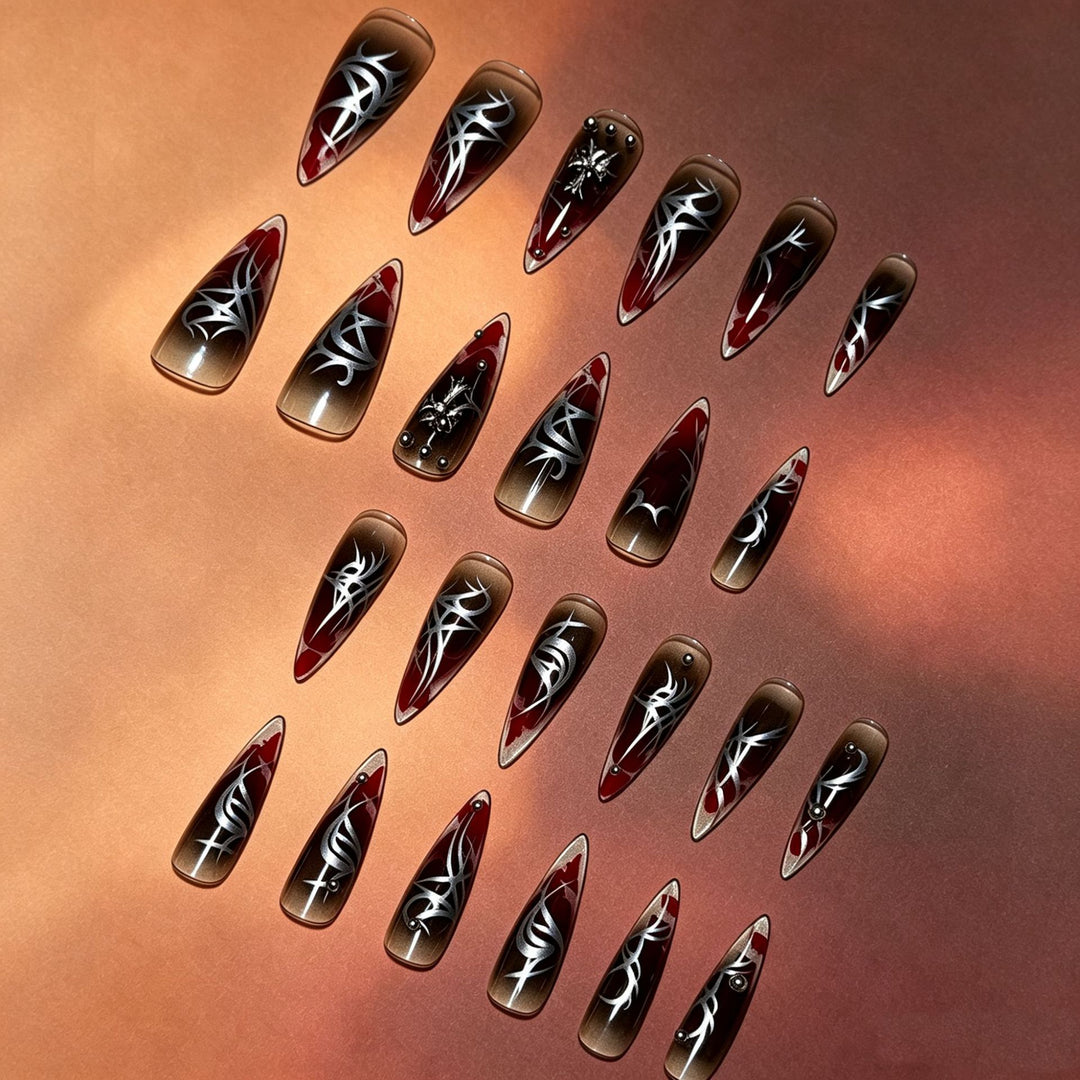 Artistic Gothic Press-On Nail Tips Bowlift