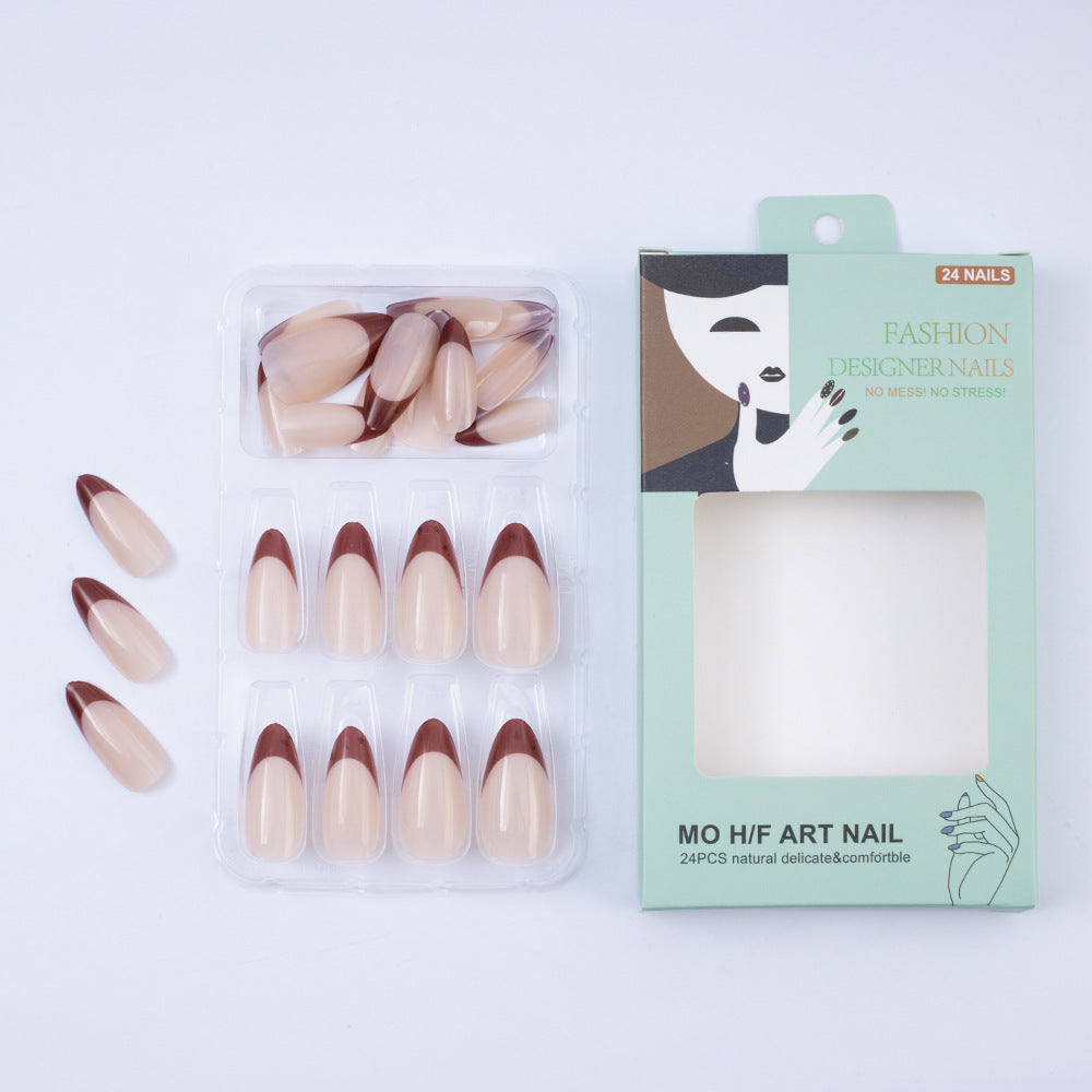 Artificial nails with elegant French tips design Bowlift