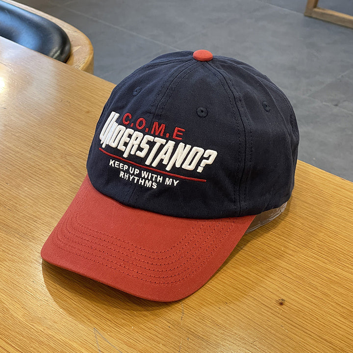 Unisex Casual Textured Cap with Playful Embroidery Bowlift