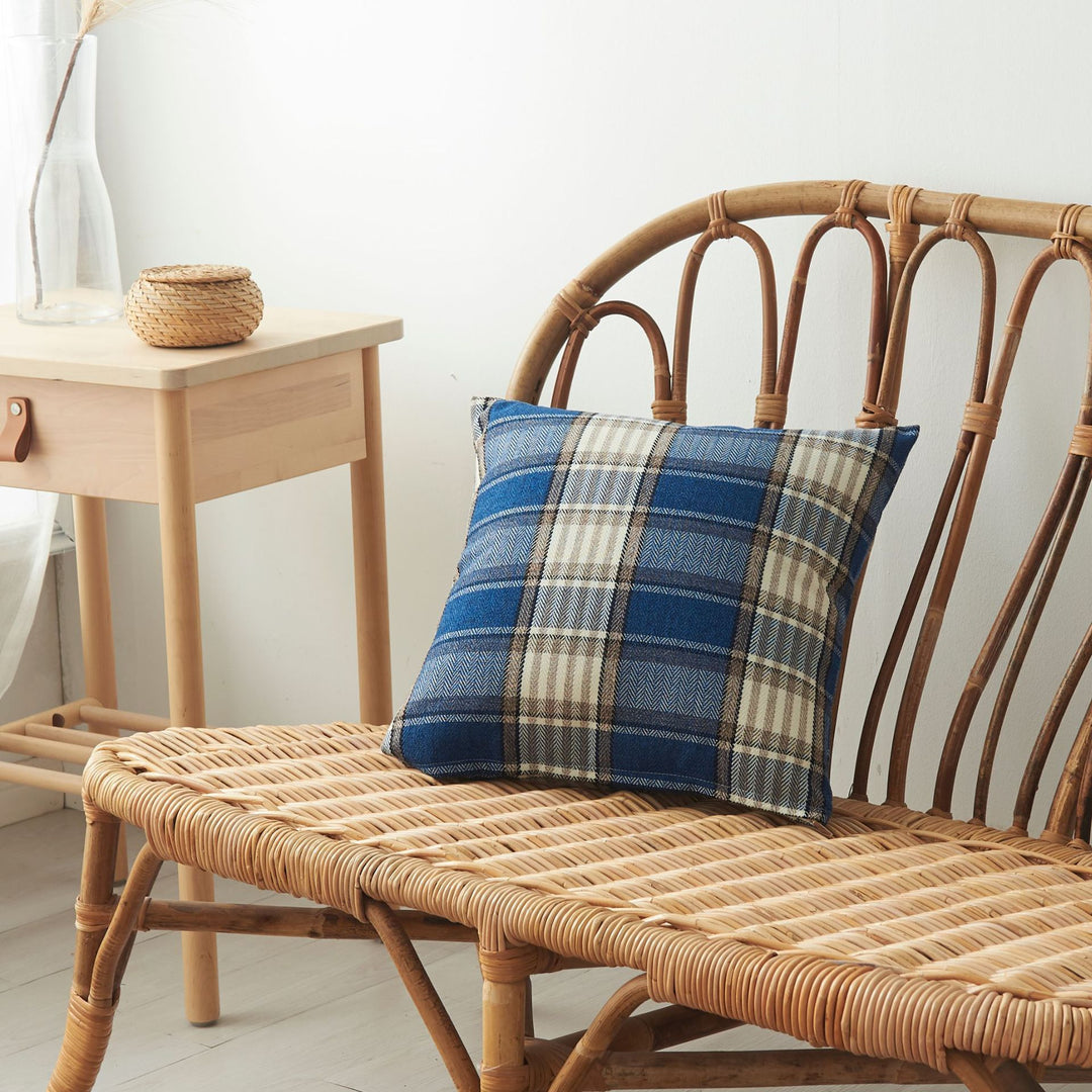Plaid Textured Decorative Throw Pillow