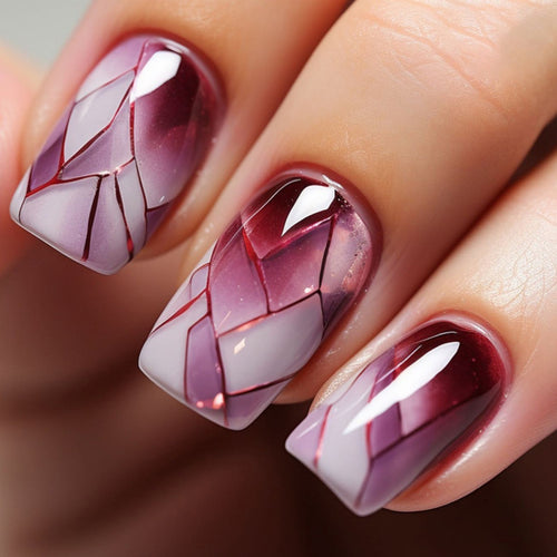 Artistic Geometric Nail Art Extensions Bowlift