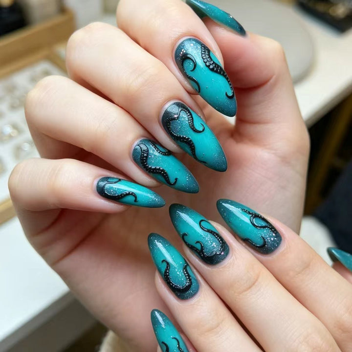 Creative Art Nails in Maritime Tentacle Design Bowlift
