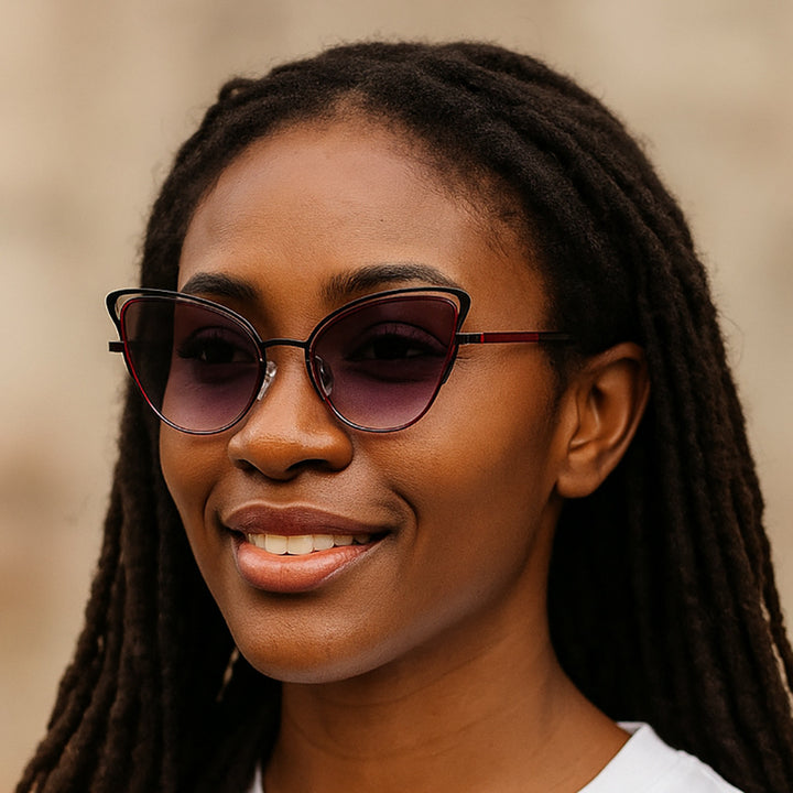 Women's Cat-Eye Sunglasses with Luxurious Metal Frame and High-Quality Gradient Lenses Bowlift