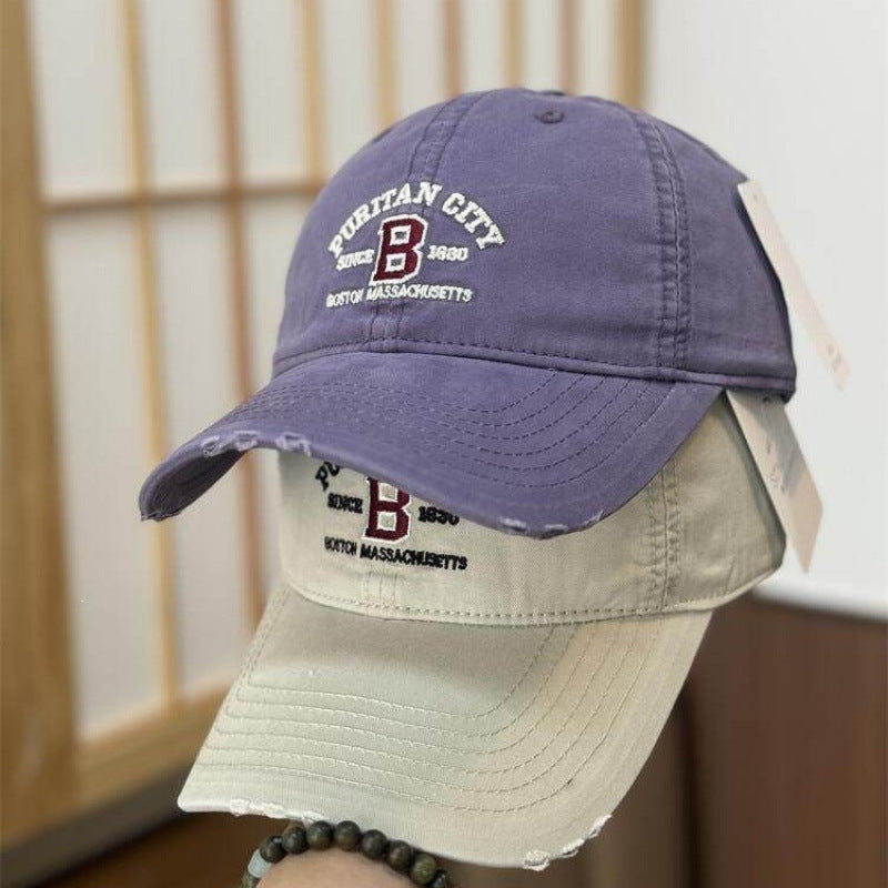 Women's Vintage Distressed Embroidered Baseball Cap Bowlift