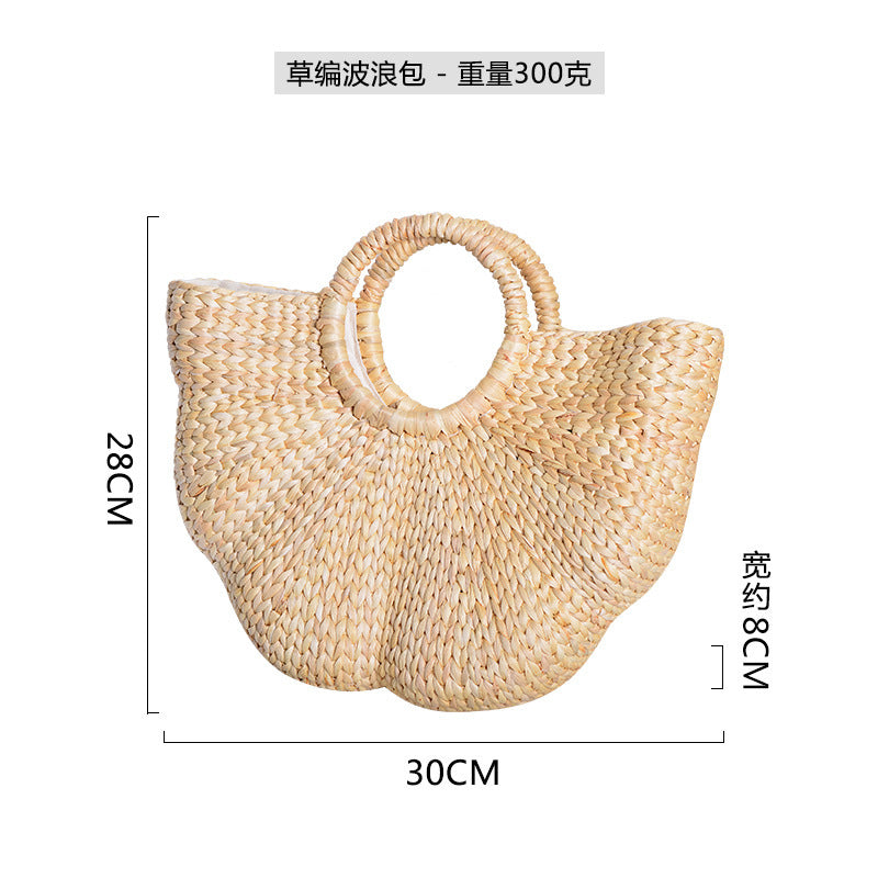 Women handcrafted beach bag with braided handles Bowlift