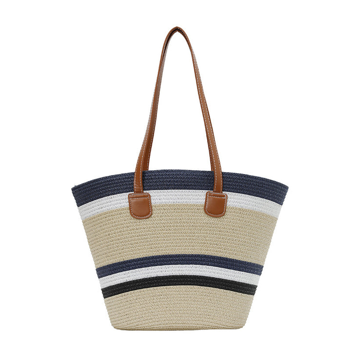 WoColorful Straw Beach Tote Bag Bowlift