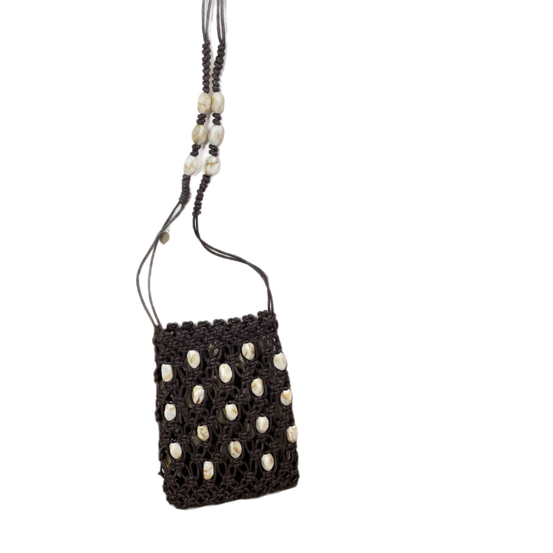 Hand-knotted shoulder bag with shells Bowlift