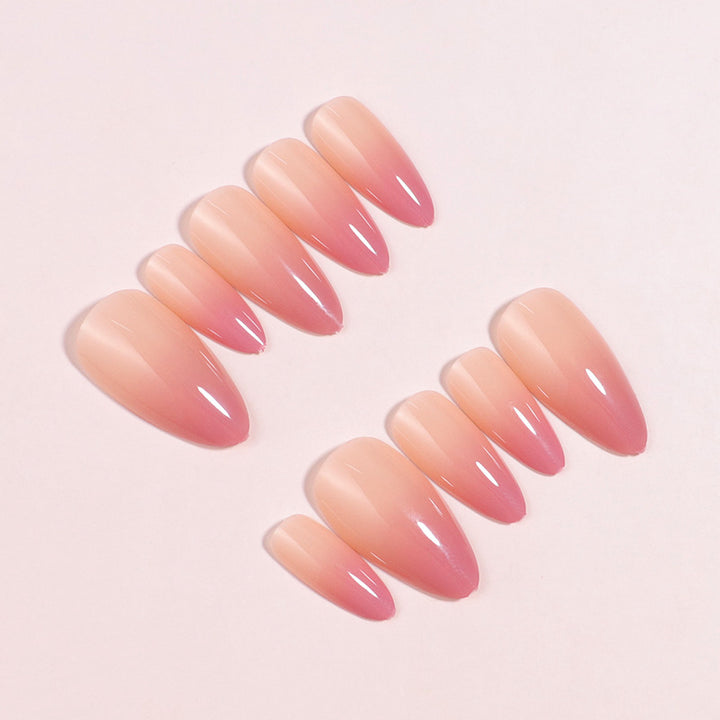 Gradient Ombre Stiletto Press-On Nails Bowlift